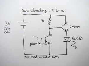 Schéma - Détecteur d'obscurité LED